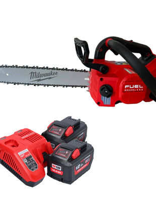 Milwaukee M18 FTHCHS35-122 Akumulatorowa pilarka łańcuchowa z uchwytem górnym 35 cm + 2x akumulator 12,0 Ah + ładowarka