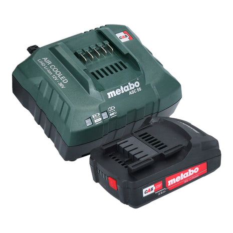 Metabo SSE 18 LTX Kompaktowa akumulatorowa pilarka szablasta 18 V 13 mm + 1x akumulator 2,0 Ah + ładowarka