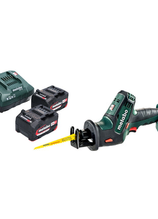 Metabo SSE 18 LTX Kompaktowa akumulatorowa pilarka szablasta 18 V 13 mm + 2x akumulator 4,0 Ah + ładowarka