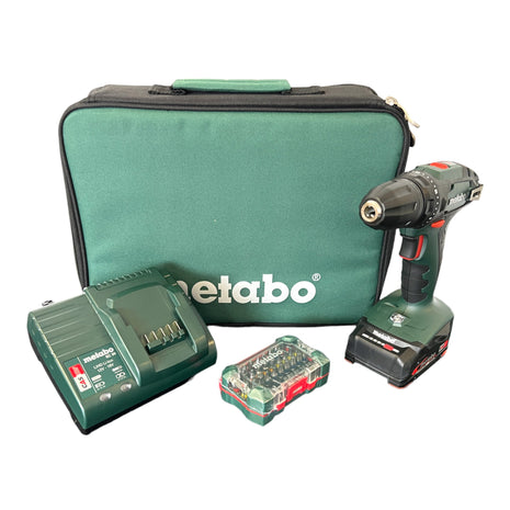 Metabo BS 18 Kit perceuse-visseuse sans fil 18 V 48 Nm ( 602207580 ) + 1x batterie 2,0 Ah + chargeur + boîte à embouts + sacoche