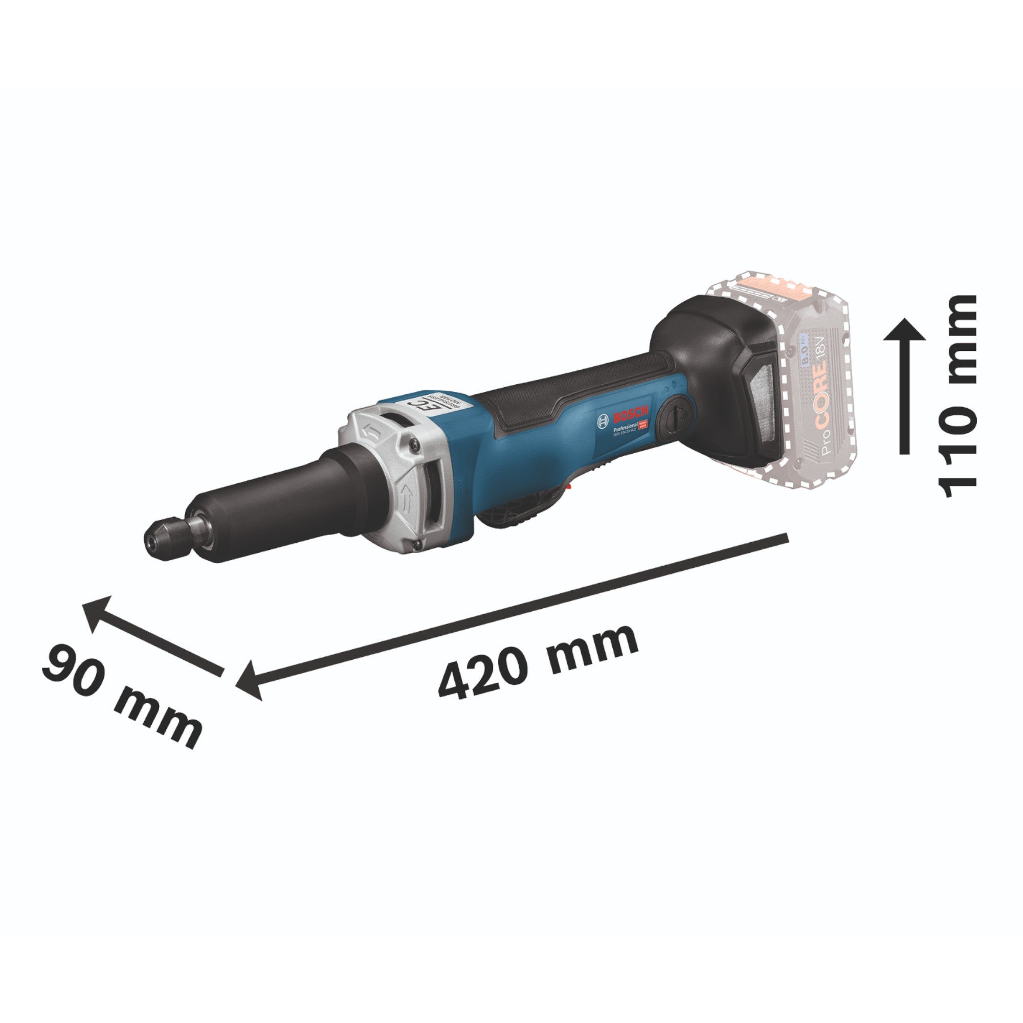 Bosch GGS 18V 23 PLC Professional Akku Geradschleifer 18 V Brushless 1x ProCore Akku 8 0 Ah Ladegeraet L Boxx 4 - toolbrothers