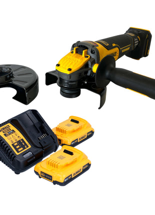 Amoladora angular a batería DeWalt DCG 416 VS D2 18 V 125 mm sin escobillas + 2x baterías 2,0 Ah + cargador