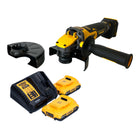 Amoladora angular a batería DeWalt DCG 416 VS D2 18 V 125 mm sin escobillas + 2x baterías 2,0 Ah + cargador