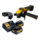 Amoladora angular a batería DeWalt DCG 416 VS M2 18 V 125 mm sin escobillas + 2x baterías 4,0 Ah + cargador