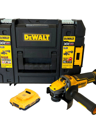 Amoladora angular a batería DeWalt DCG 409 NT 18 V 125 mm sin escobillas + 1x batería 2,0 Ah + TSTAK - sin cargador