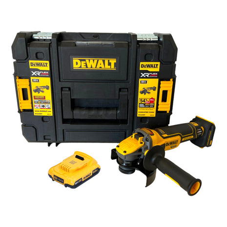 DeWalt DCG 409 NT Akku Winkelschleifer 18 V 125 mm Brushless + 1x Akku 2,0 Ah + TSTAK - ohne Ladegerät