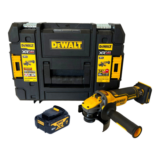Akumulatorowa szlifierka kątowa DeWalt DCG 409 NT 18 V 125 mm bezszczotkowa + 1x akumulator 4,0 Ah + TSTAK - bez ładowarki