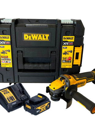 Amoladora angular a batería DeWalt DCG 409 M1T 18 V 125 mm sin escobillas + 1x batería 4,0 Ah + cargador + TSTAK