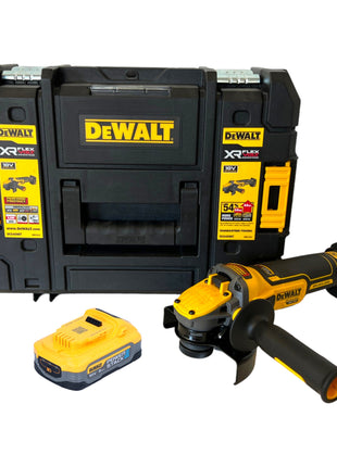 Amoladora angular a batería DeWalt DCG 409 NT 18 V 125 mm sin escobillas + 1x batería Powerstack 5,0 Ah + TSTAK - sin cargador