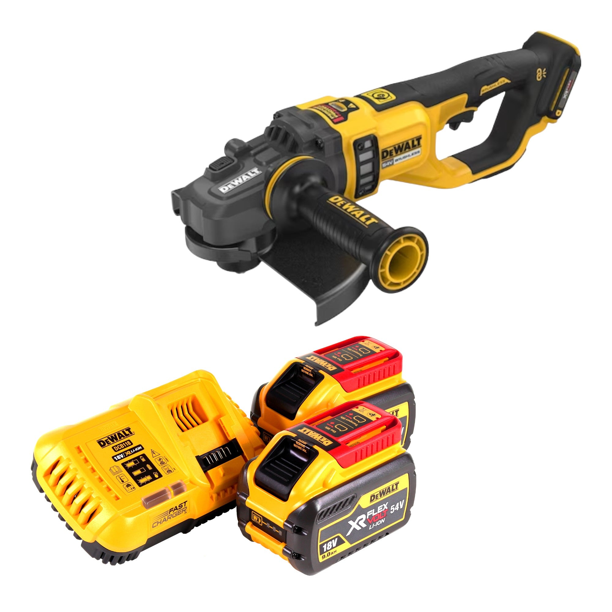 DeWalt DCG 460 X2 Akku Winkelschleifer 54 V 230 mm 2x Akku 9 0 Ah Ladegeraet 0 - toolbrothers