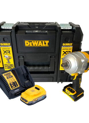 Akumulatorowy klucz udarowy DeWalt DCF 961 E1T 18 V 1632 Nm 1/2" bezszczotkowy + 1x akumulator Powerstack 1,7 Ah + ładowarka + TSTAK