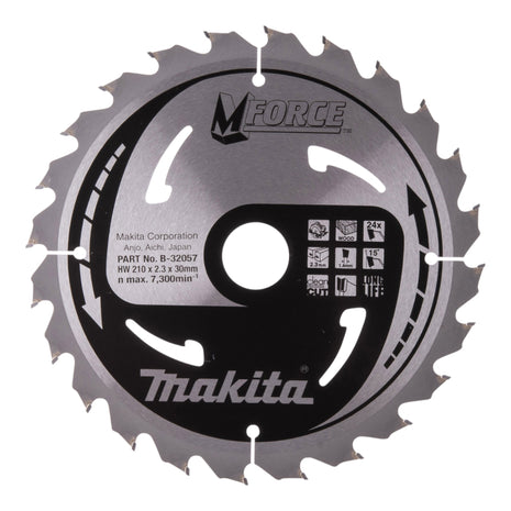 Lame de scie circulaire Makita M-FORCE 210 x 30 x 2,3 mm 24 dents ( B-32057 ) pour le bois