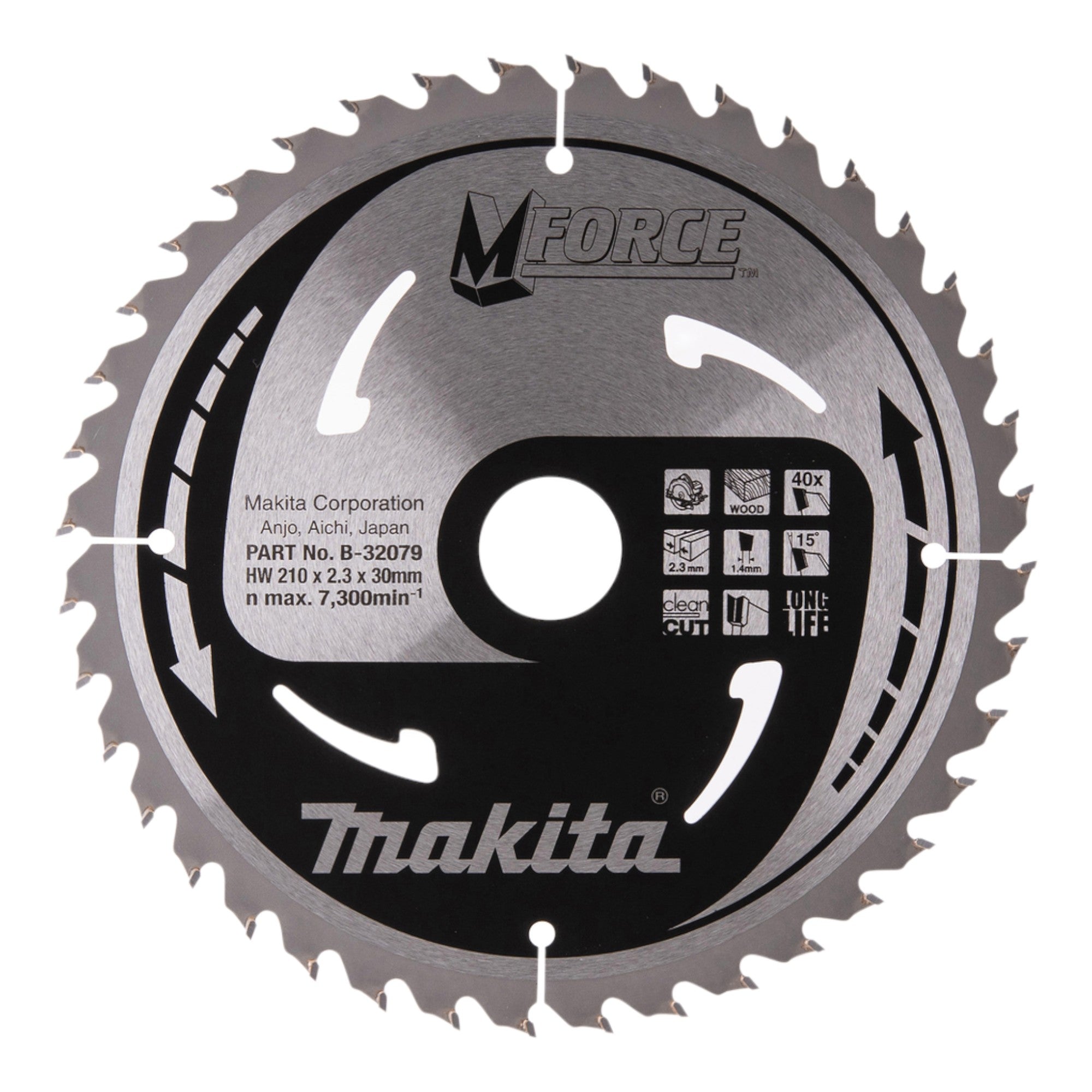 Makita M FORCE Kreissaegeblatt 210 x 30 x 2 3 mm 40 Zaehne B 32079 fuer Holz 0 - toolbrothers