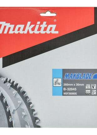 Lame de scie circulaire Makita MAKBLADE 260 x 30 x 2,3 mm 80 dents (B-32845) pour le bois