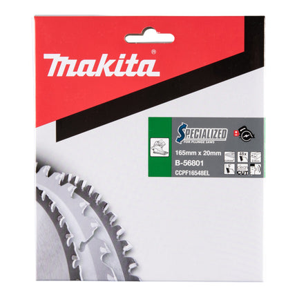 Piła tarczowa Makita CCPF16548EL SPECIALIZED 165 x 20 x 2,0 mm 48 zębów ( B-56801 ) do materiałów kompozytowych Corian