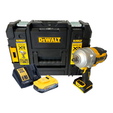 Akumulatorowy klucz udarowy DeWalt DCF 961 H1T 18 V 1632 Nm 1/2" bezszczotkowy + 1x akumulator Powerstack 5,0 Ah + ładowarka + TSTAK