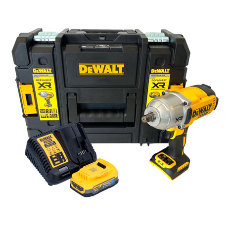 DeWalt DCF 900 E1T Akku Schlagschrauber 18 V 1396 Nm 1/2" + 1x Powerstack Akku 1,7 Ah + Ladegerät + TSTAK