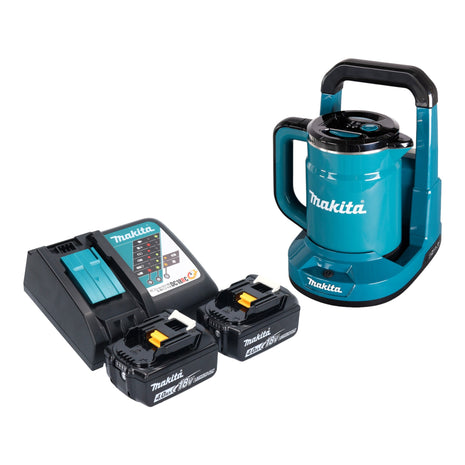 Czajnik bezprzewodowy Makita DKT 360 RM2 36 V ( 2x 18 V ) 0,8 L + 2x akumulator 4,0 Ah + ładowarka