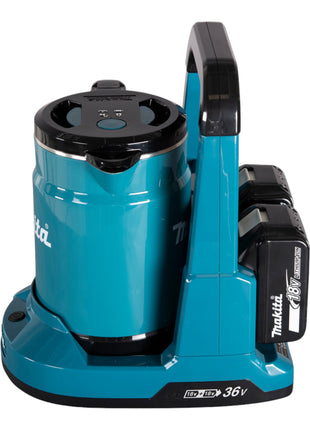 Makita DKT 360 PY2 Akku Wasserkocher 36 V ( 2x 18 V ) 0,8 L  + 2x Akku 1,5 Ah + Doppelladegerät