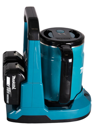 Makita DKT 360 PY2 Akku Wasserkocher 36 V ( 2x 18 V ) 0,8 L  + 2x Akku 1,5 Ah + Doppelladegerät