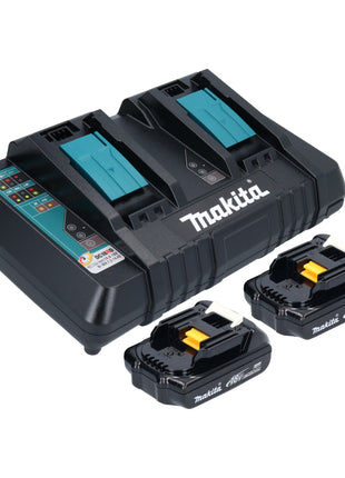 Makita DKT 360 PY2 Akku Wasserkocher 36 V ( 2x 18 V ) 0,8 L  + 2x Akku 1,5 Ah + Doppelladegerät