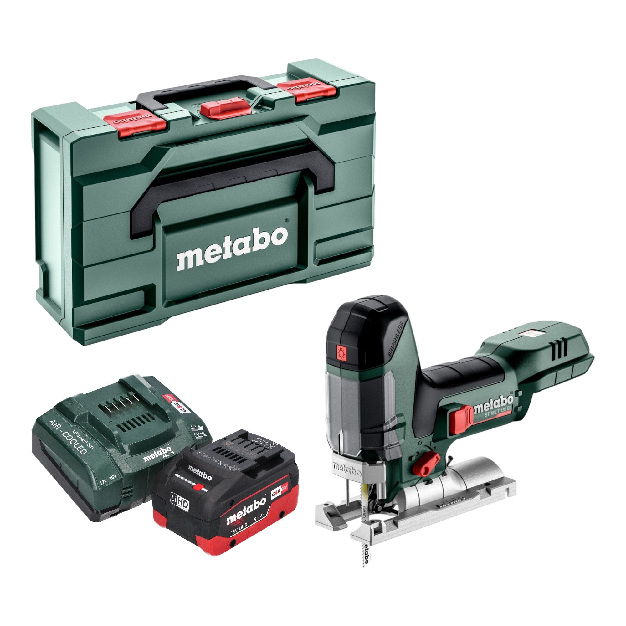 Metabo ST 18 LT 130 BL Akku Stichsaege 18 V 130 mm Brushless 1x LiHD Akku 5 5 Ah Ladegeraet Metabox 0 - toolbrothers