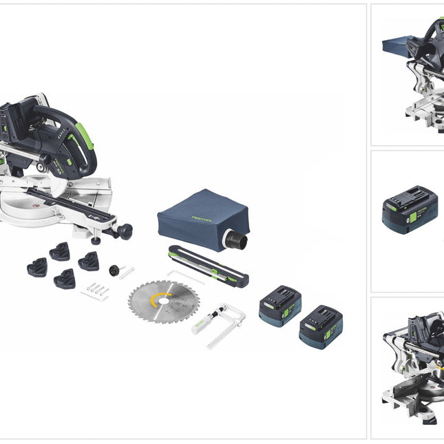 Festool KSC 60 EB-Basic KAPEX akumulatorowa piła poprzeczna 18 V / 36 V 216 mm bezszczotkowa + 2x akumulator 5,0 Ah - bez ładowarki