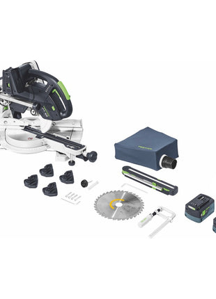 Festool KSC 60 EB-Basic KAPEX Akku Kapp Zugsäge 18 V / 36 V 216 mm Brushless + 2x Akku 5,0 Ah - ohne Ladegerät