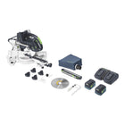 Festool KSC 60 EB-Basic KAPEX Akku Kapp Zugsäge 18 V / 36 V 216 mm Brushless + 2x Akku 5,0 Ah + Doppelladegerät