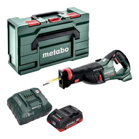 Metabo SSEP 18 LT BL Akku Säbelsäge 18 V 32 mm Brushless + 1x LiHD Akku 4,0 Ah + Ladegerät + Metabox