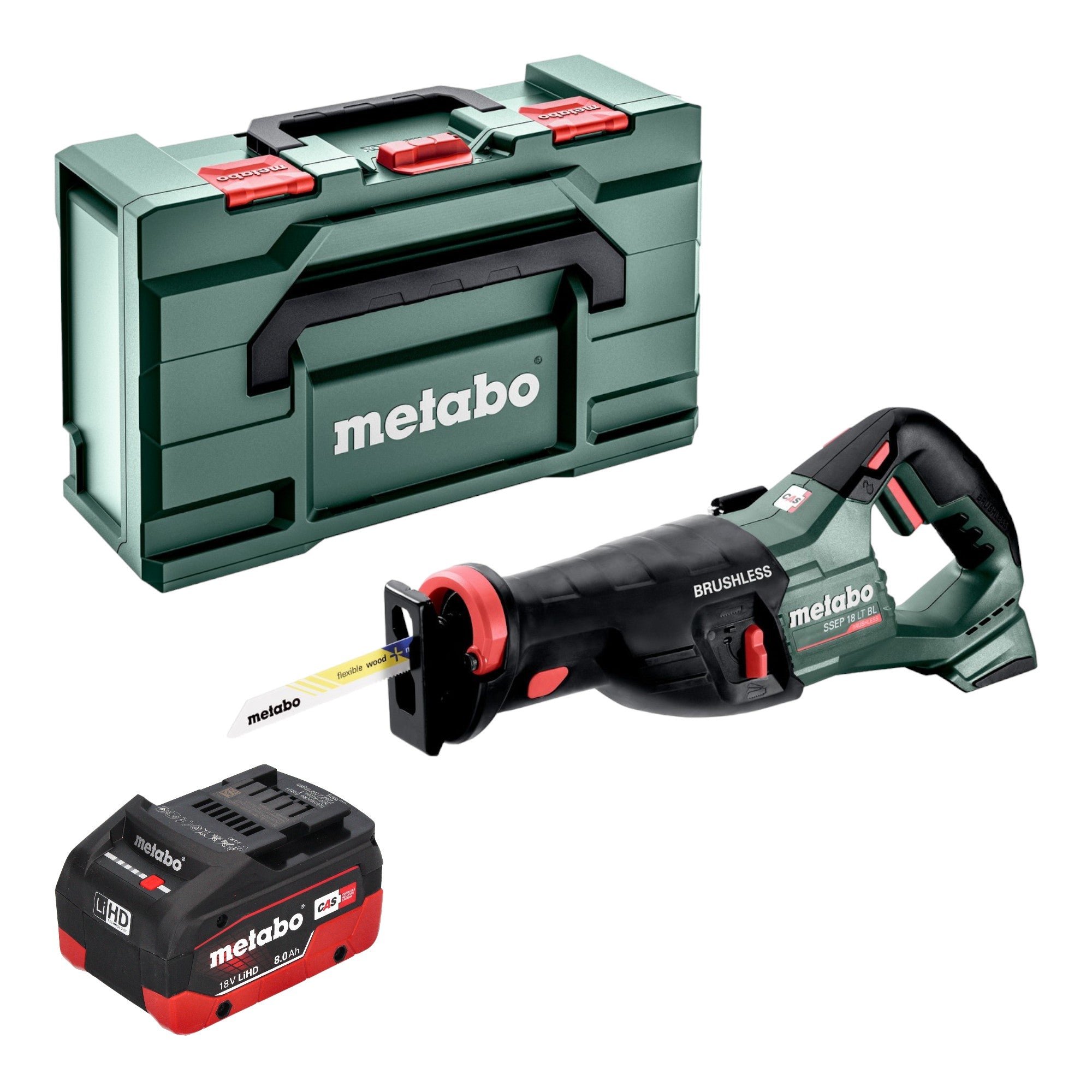 Metabo SSEP 18 LT BL Akku Saebelsaege 18 V 32 mm Brushless 1x LiHD Akku 8 0 Ah Metabox ohne Ladegeraet 0 - toolbrothers