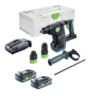 Festool KHC 18 EB-Basic akumulatorowa młotowiertarka kombi 18 V 2,6 J SDS-Plus Brushless + 2x akumulator 4,0 Ah + szybka ładowarka + systainer