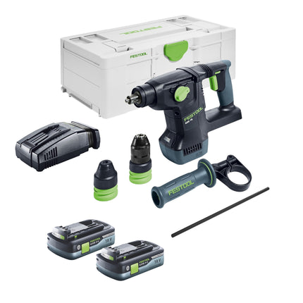 Festool KHC 18 EB-Basic akumulatorowa młotowiertarka kombi 18 V 2,6 J SDS-Plus Brushless + 2x akumulator 4,0 Ah + szybka ładowarka + systainer