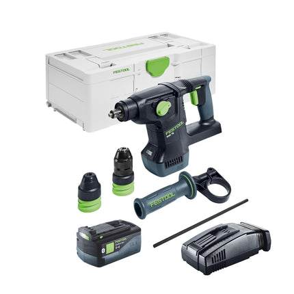 Festool KHC 18 EB-Basic akumulatorowy młot udarowo-obrotowy 18 V 2,6 J SDS-Plus Brushless + 1x akumulator 5,0 Ah + szybka ładowarka + systainer