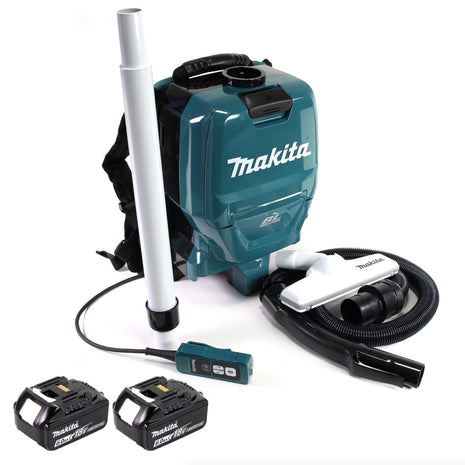 Makita DVC 260 G 36 V ( 2 x 18 V ) Li-Ion Akku Rucksack Staubsauger Brushless + 2 x 6,0 Ah Akku - ohne Ladegerät - Toolbrothers