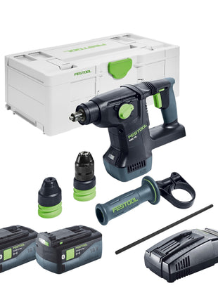 Festool KHC 18 EB-Basic Akku Kombihammer 18 V 2,6 J SDS-Plus Brushless + 2x Akku 5,0 Ah + Schnellladegerät + Systainer