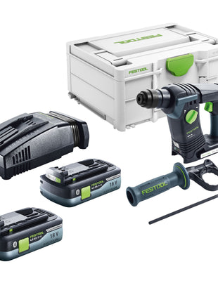 Akumulatorowa młotowiertarka Festool BHC 18-Basic 18 V 1,8 J SDS Plus Brushless + 2x akumulator 4,0 Ah + szybka ładowarka + systainer