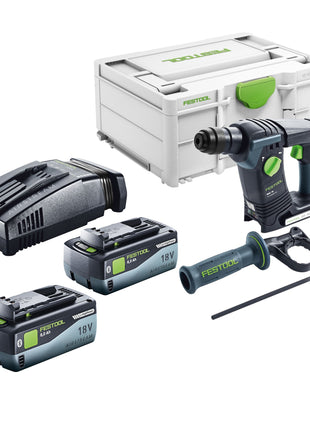 Festool BHC 18-Basic taladro percutor inalámbrico 18 V 1,8 J SDS Plus Brushless + 2 baterías 8,0 Ah + cargador rápido + systainer