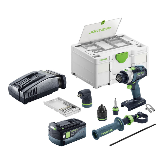 Festool TPC 18 4 I Basic Set Akku Schlagbohrschrauber 18 V 75 Nm Brushless 1x Akku 5 0 Ah Schnellladegeraet Systainer 0 - toolbrothers