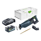 Festool RSC 18 EB-Basic akumulatorowa pilarka szablasta 18 V bezszczotkowa + 1x akumulator 8,0 Ah + szybka ładowarka + systainer