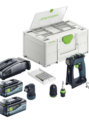 Akumulatorowa wiertarko-wkrętarka Festool CXS 18-Basic-Set 18 V 40 Nm bezszczotkowa + 2x akumulator 8,0 Ah + szybka ładowarka + systainer