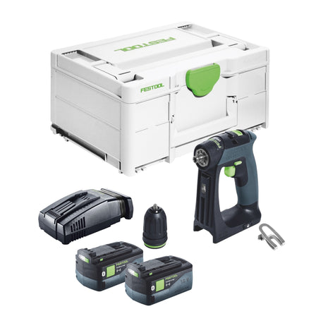 Festool CXS 18-Basic Akku Bohrschrauber 18 V 40 Nm Brushless + 2x Akku 5,0 Ah + Schnellladegerät + Systainer