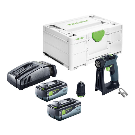 Akumulatorowa wiertarko-wkrętarka Festool CXS 18-Basic 18 V 40 Nm bezszczotkowa + 2x akumulator 8,0 Ah + szybka ładowarka + systainer