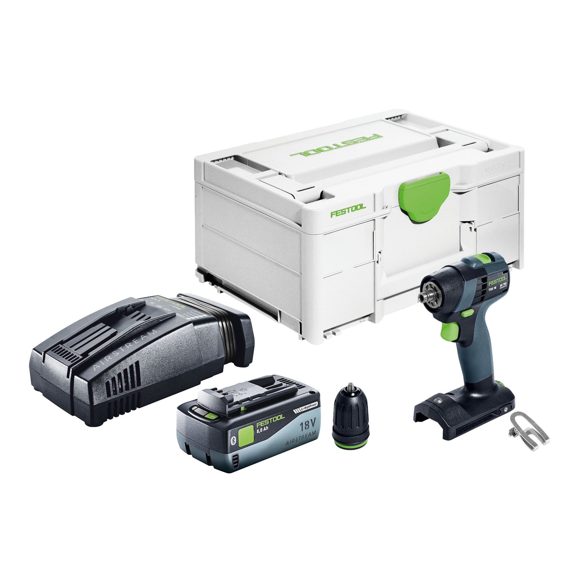 Festool TXS 18 Basic Akku Bohrschrauber 18 V 40 Nm Brushless 1x Akku 8 0 Ah Schnellladegeraet Systainer 0 - toolbrothers