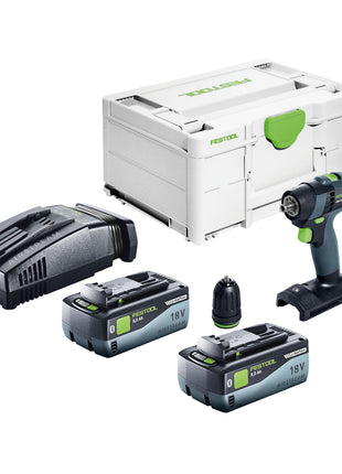 Festool TXS 18-Basic akumulatorowa wiertarko-wkrętarka 18 V 40 Nm bezszczotkowa + 2x akumulator 8,0 Ah + szybka ładowarka + systainer