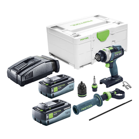 Festool TPC 18/4 I-Basic Akku Schlagbohrschrauber 18 V 75 Nm + 2x Akku 8,0 Ah + Schnellladegerät + Systainer