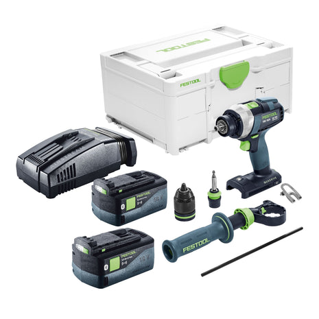 Festool TDC 18/4 I-Basic akumulatorowa wiertarko-wkrętarka 18 V 75 Nm bezszczotkowa + 2x akumulator 5,0 Ah + szybka ładowarka + systainer