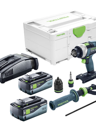 Festool TDC 18/4 I-Basic akumulatorowa wiertarko-wkrętarka 18 V 75 Nm bezszczotkowa + 2x akumulator 8,0 Ah + szybka ładowarka + systainer