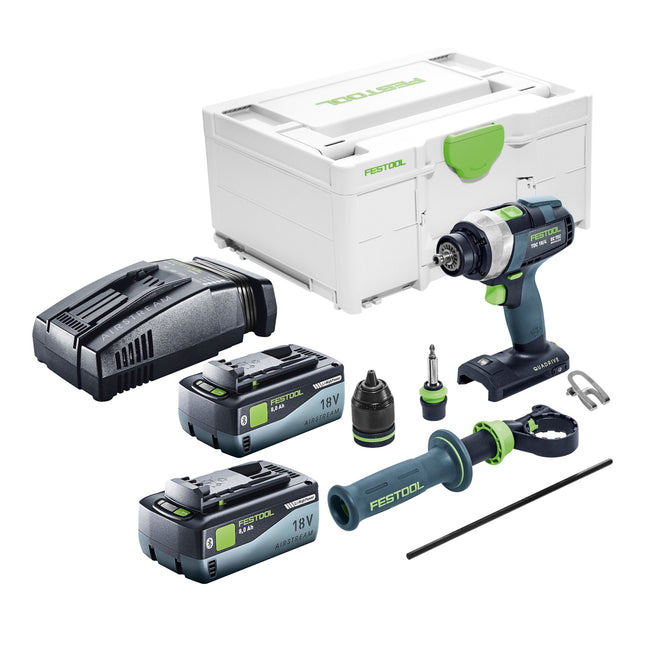 Festool TDC 18/4 Basic akumulatorowa wiertarko-wkrętarka 18 V 75 Nm bezszczotkowa + 2x akumulator 8,0 Ah + szybka ładowarka + systainer