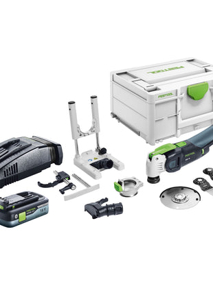 Festool VECTURO OSC 18 E-Basic Set akumulatorowe narzędzie oscylacyjne 18 V Starlock Max Brushless + 1x akumulator 4,0 Ah + szybka ładowarka + systainer